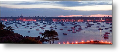 Marblehead Harbor Metal Print featuring the photograph Panoramic of the Marblehead Illumination by Jeff Folger