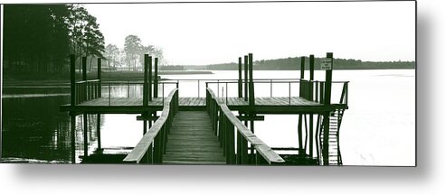 Michael Tidwell Photography Metal Print featuring the photograph Pirate's Cove Pier in Monochrome by Michael Tidwell