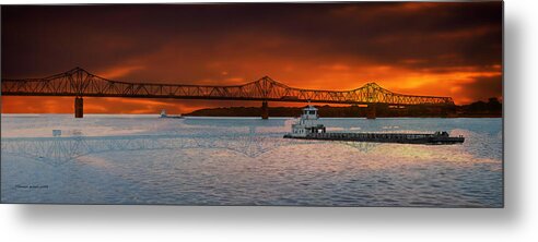 Peoria Metal Print featuring the photograph Sunrise On The Illinois River by Thomas Woolworth