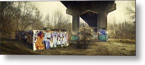Graffiti Metal Print featuring the photograph Under the Locust Street Bridge by Scott Norris