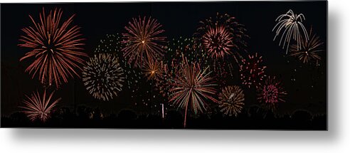 Fireworks Metal Print featuring the photograph Fireworks Panorama by Gregory Scott
