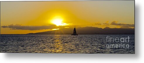 Hawaii Metal Print featuring the photograph Sailing into the Sunset by Mary Jane Armstrong