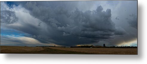 Panorama Metal Print featuring the photograph University Farm Panorama by David Kleinsasser