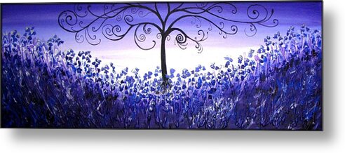 Bluebells Metal Print featuring the painting Bluebell Field by Amanda Dagg