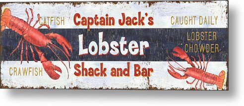Lobster Metal Print featuring the painting Captain Jack's Lobster Shack by Debbie DeWitt