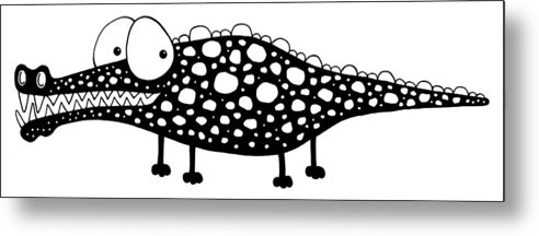 Crocodile Metal Print featuring the digital art Crocodile by Lucia Stewart