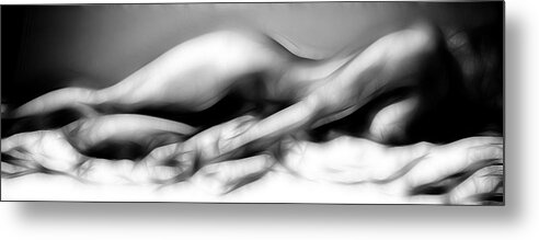 B&w Metal Print featuring the photograph Fractal Nude 4933 by Timothy Bischoff