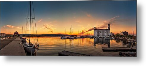 Harbour Metal Print featuring the photograph Harbour at sunset by Jeff S PhotoArt