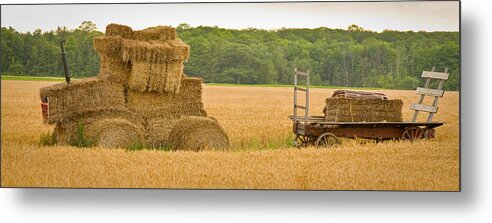 Wisconsin Metal Print featuring the photograph Hay Tractor by Carl Jackson