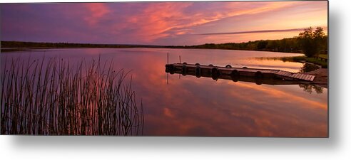  Metal Print featuring the digital art Panoramic Sunset Northern Lake by Mark Duffy