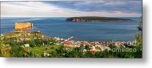 Perce Metal Print featuring the photograph Panoramic view in Perce Quebec by Elena Elisseeva
