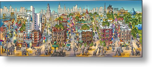 Park Slope Brooklyn Metal Print featuring the painting Park Slope Brooklyn by Maria Rabinky