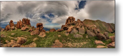 American West Metal Print featuring the photograph Pikes Peak Panorama by Chris Bordeleau