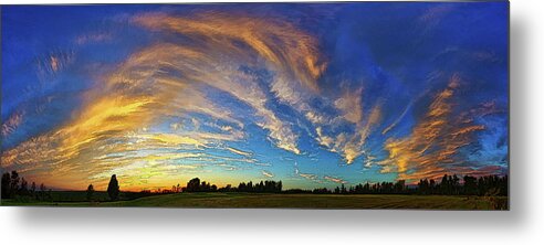 Dramatic Sunset Metal Print featuring the photograph Schoolyard Sunset by ABeautifulSky Photography by Bill Caldwell