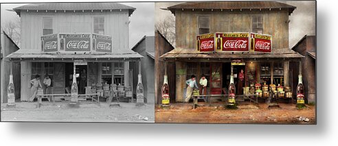 Color Metal Print featuring the photograph Store - Grocery - Mexicanita Cafe 1939 - Side by Side by Mike Savad