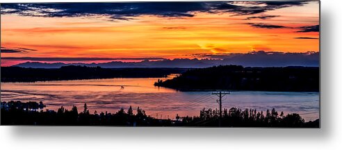 Sunset Metal Print featuring the photograph Sunset over Hail Passage on the Puget Sound by Rob Green