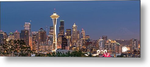 Seattle Metal Print featuring the photograph The Skyline of Seattle at Night by Willie Harper