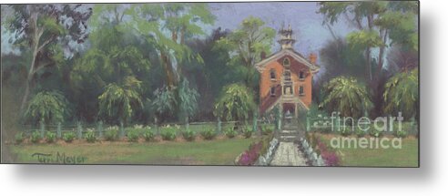 Plein Air Painting Of The Vermilion Institute In Hayesville Metal Print featuring the painting Vermilion Institute - Hayesville Ohio by Terri Meyer