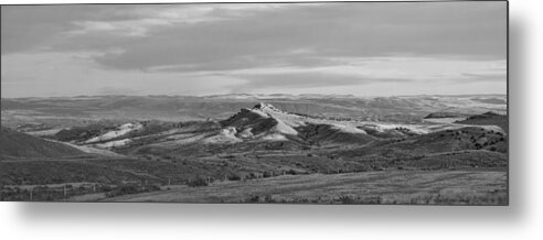 Wyoming Metal Print featuring the photograph Wyoming Pano BW by Cathy Anderson