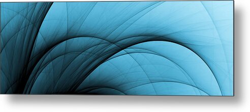 Cool Attitude Metal Print featuring the photograph Abstract Fading Blue Curves by Storman