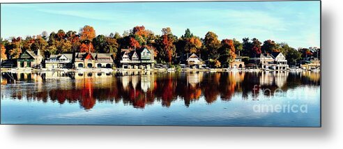 Boathouse Metal Print featuring the photograph Autumn houses by Stacey Granger
