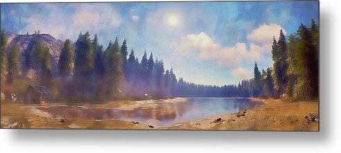 Mountain Spring Metal Print featuring the painting Bucolic Paradise - 41 by AM FineArtPrints