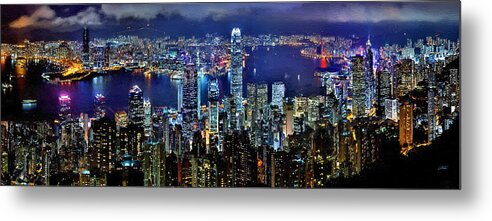 Hong Kong Metal Print featuring the painting Hong Kong Skyline - DWP1864884 by Dean Wittle