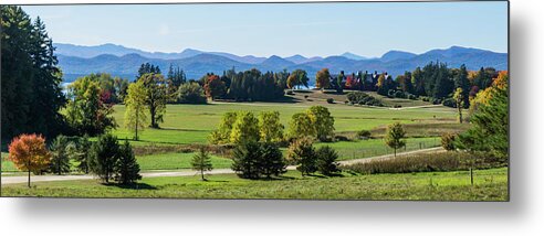 Farm Metal Print featuring the photograph Shelburne Farm Inn in fall by Ann Moore