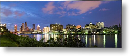 Treetop Metal Print featuring the photograph Tampa Skyline At Dusk by Chris Pritchard