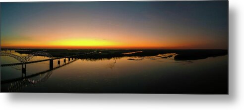 Sunset Metal Print featuring the photograph A Sunset Over The Mississippi River by Marcus Jones