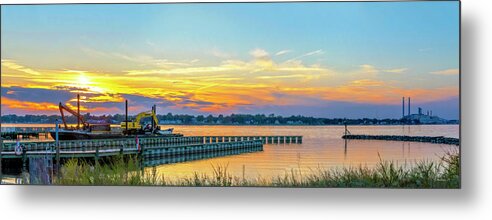 2d Metal Print featuring the photograph Ft Smallwood Pk Sunset Pano by Brian Wallace