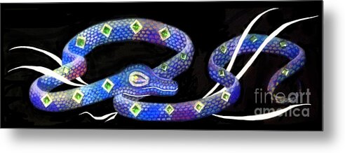 Serpent Metal Print featuring the painting Green with Envy by Jayne Somogy