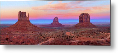 Desert Metal Print featuring the photograph Monument Valley Just After Dark 2 by Mike McGlothlen