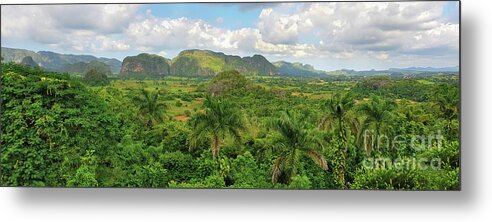 Cuba Metal Print featuring the photograph Panoramic view of Cuban green rain forest by Mendelex Photography