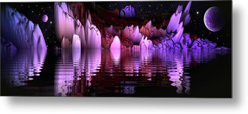 Art Metal Print featuring the digital art Space Adventures A New World by Artful Oasis