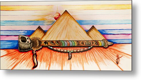 Native American Metal Print featuring the mixed media Ceremonial Peace by Kem Himelright