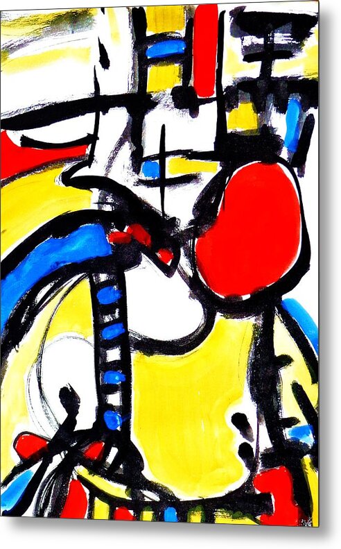 Abstract Metal Print featuring the painting Strange Things by John Kaelin