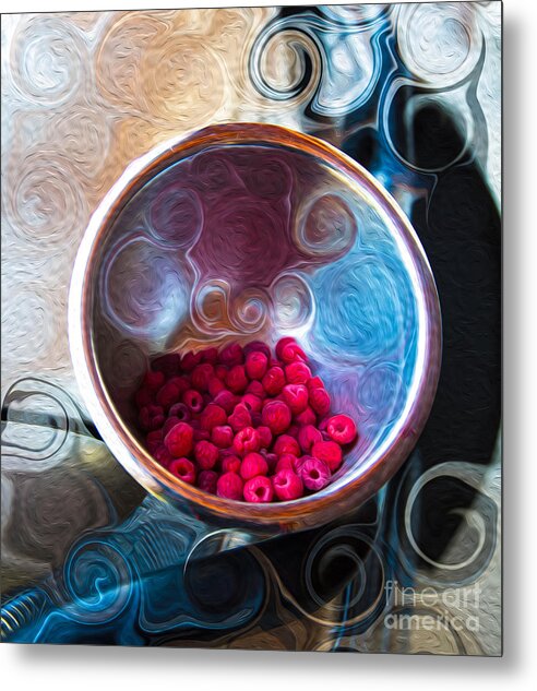 Georgia Okeefe Metal Print featuring the painting Raspberry Reflections by Omaste Witkowski