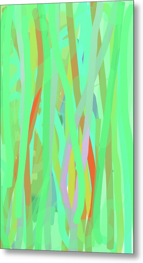 Abstract Metal Print featuring the painting Singing Willows by Naomi Jacobs