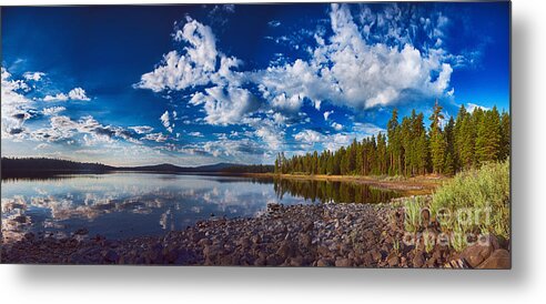 Panoramic Landscape Metal Print featuring the photograph Morning Magic on Howard Prairie Lake by Omaste Witkowski