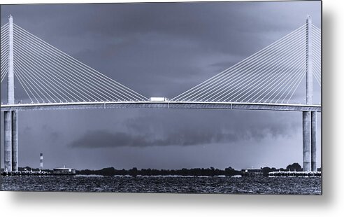Skyway Metal Print featuring the photograph Skyway and truck by Joseph Boyle