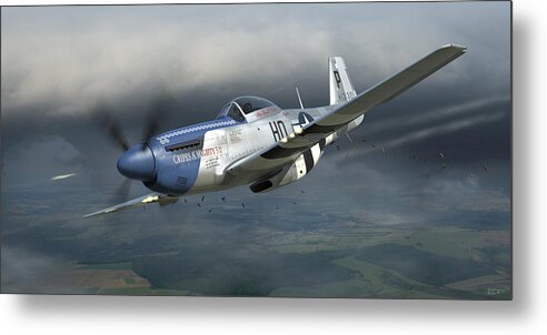 P-51 Metal Print featuring the digital art Cripes A'Mighty 3rd by Robert Perry