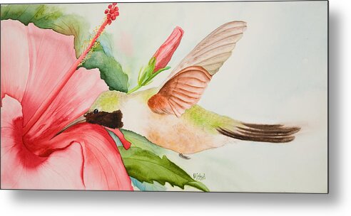 Flower Metal Print featuring the painting Hummin by Mishel Vanderten