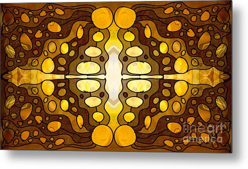 16x9 Metal Print featuring the digital art Earthly Awareness Abstract Organic Artwork by Omaste Witkowski by Omaste Witkowski