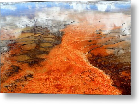Yellowstone National Park Metal Print featuring the photograph Orange Stones by Catie Canetti