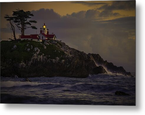 Crescent City Metal Print featuring the photograph Crescent City Lighthouse by Don Hoekwater Photography