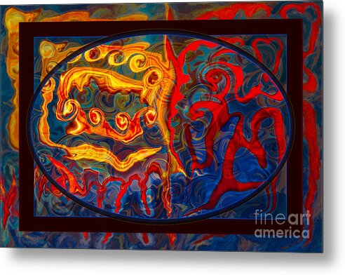 Friendship Metal Print featuring the painting Friendship and Love Abstract Healing Art by Omaste Witkowski