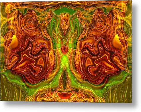 Abstract Metal Print featuring the painting Monarch Butterfly by Omaste Witkowski
