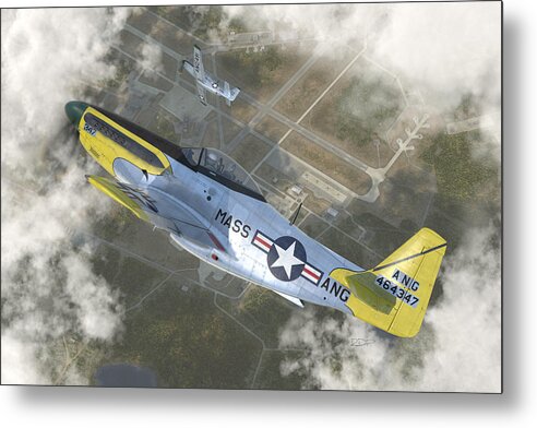 Wwii Metal Print featuring the digital art P-51 H by Robert D Perry