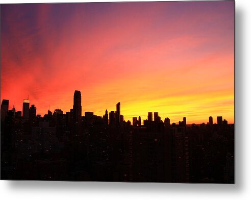 New York City Metal Print featuring the photograph Rainbow Sky by Catie Canetti